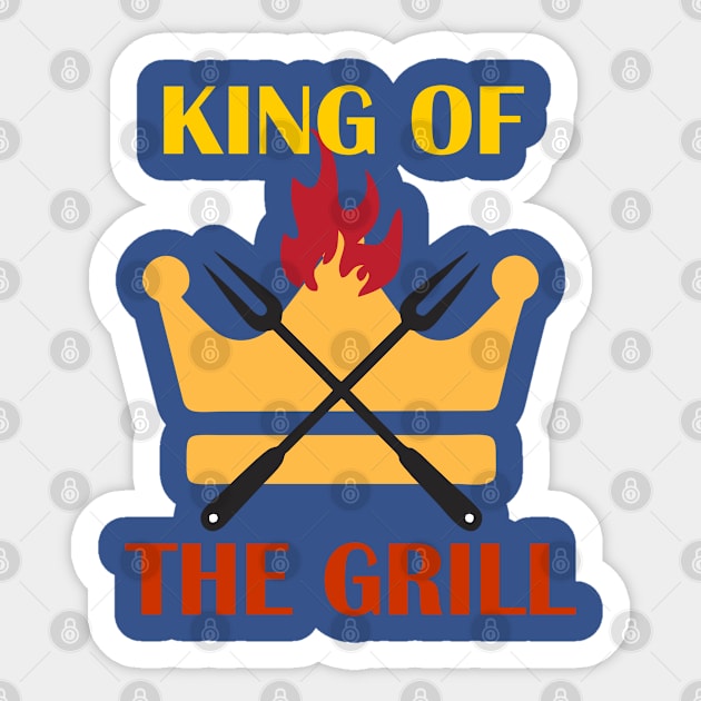 king of the grill Sticker by Carolina Cabreira